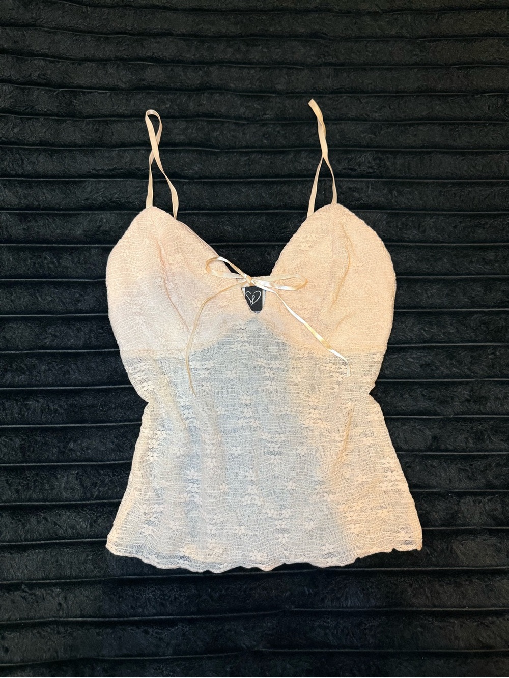 Delicate Lace Cami Tank Top - Light Pink